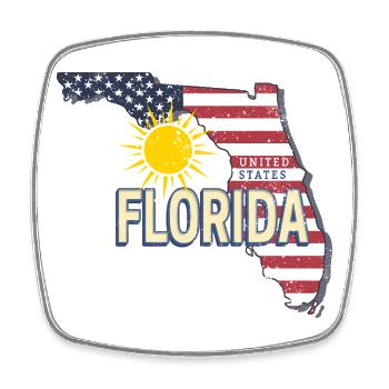 Florida Vereinigte Staaten Vintage USA Souvenir - Viereckiger Kühlschrankmagnet - Weiß - Vorne