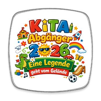 Kita Abgänger 2026 - Viereckiger Kühlschrankmagnet - Weiß - Vorne