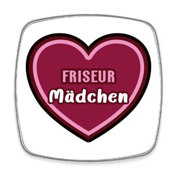 Friseurin Friseur Mädchen Kind Azubine Azubi - Viereckiger Kühlschrankmagnet - Weiß - Vorne
