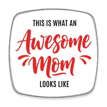 Voilà à quoi ressemble une super maman : cadeau de maman - Magnet carré - blanc - Devant