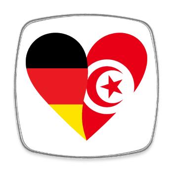 Herz der zwei Länder - Viereckiger Kühlschrankmagnet - Weiß - Vorne