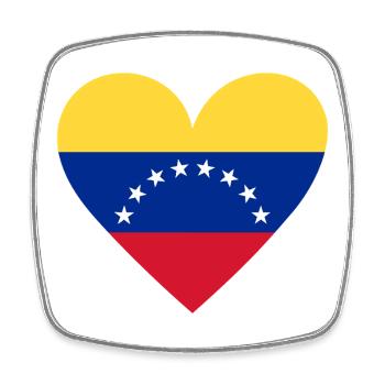 Venezuela Heart Flag Design - Square fridge magnet - white - Front