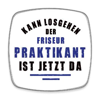 Praktikant Friseur Praktikum Friseursalon Danke - Viereckiger Kühlschrankmagnet - Weiß - Vorne