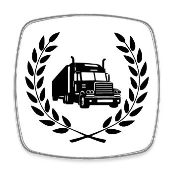 Camionneur - Magnet carré - blanc - Devant