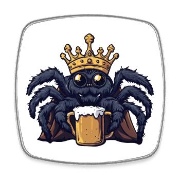 Tarantula Beer King - Square fridge magnet - white - Front