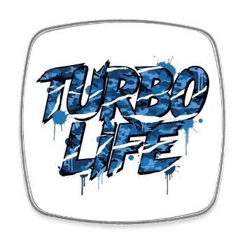 Turbo Life Camo Street Tuning Style - Square fridge magnet - white - Front