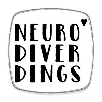 Neurodiverdings - Viereckiger Kühlschrankmagnet - Weiß - Vorne