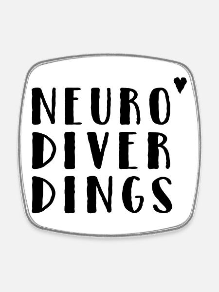 Neurodiverdings - Viereckiger Kühlschrankmagnet - Weiß