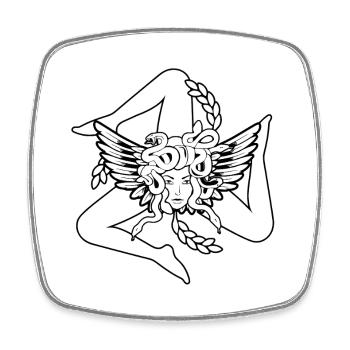 Trinacria - Viereckiger Kühlschrankmagnet - Weiß - Vorne