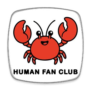 AI Human Fan Club - Viereckiger Kühlschrankmagnet - Weiß - Vorne