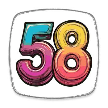 58 Number Colorful - Square fridge magnet - white - Front
