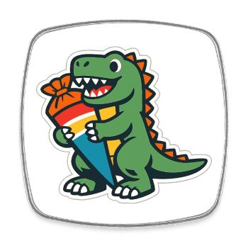 Don d’inscription à l’école Dino pour les élèves - Magnet carré - blanc - Devant