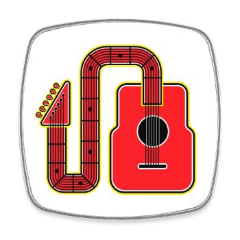 Rote Abstract Shape Gitarre - Viereckiger Kühlschrankmagnet - Weiß - Vorne