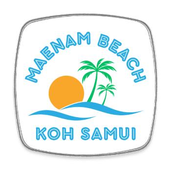 Mae Nam Strand Koh Samui - Viereckiger Kühlschrankmagnet - Weiß - Vorne