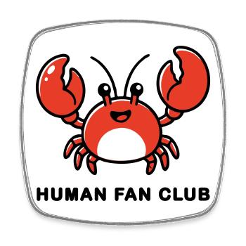 AI Human Fan Club - Viereckiger Kühlschrankmagnet - Weiß - Vorne