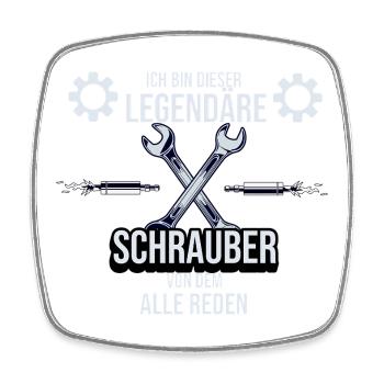 Car Mechanic T-Shirt, Mechanic Gift - Square fridge magnet - white - Front