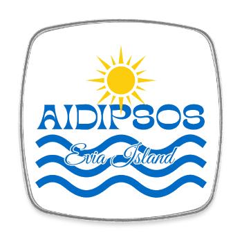 Aidipsos Evia Insel Sonnen- und Meereswellen - Viereckiger Kühlschrankmagnet - Weiß - Vorne