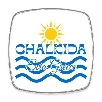 Vagues de Soleil de Chalkida - Magnet carré - blanc - Devant
