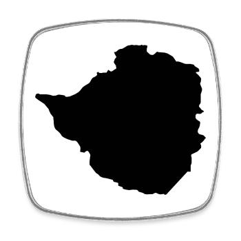 Karte von Simbabwe - Viereckiger Kühlschrankmagnet - Weiß - Vorne