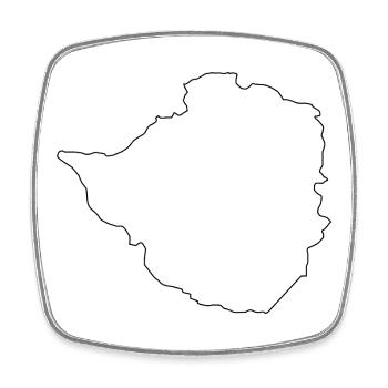 Zimbabwe outline map - Square fridge magnet - white - Front