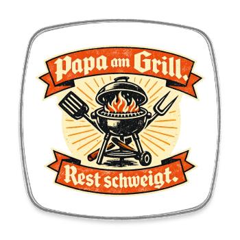 Dad at the Grill – Father's Day Gift Design - Square fridge magnet - white - Front