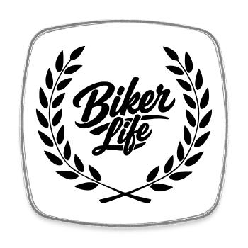 Biker life - Viereckiger Kühlschrankmagnet - Weiß - Vorne