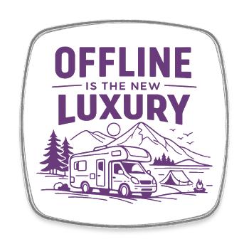 Le monde du monde de luxe est le nouveau monde des camping-cars de luxe hors ligne - Magnet carré - blanc - Devant