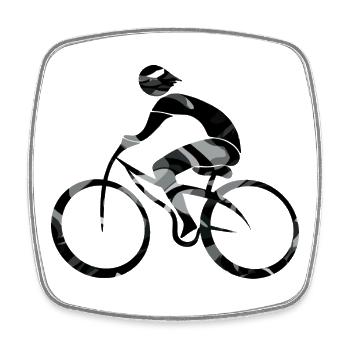 Radfahrer - Viereckiger Kühlschrankmagnet - Weiß - Vorne