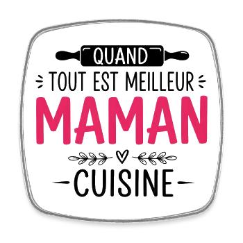 Cadeau pour Maman Cadeau Original, Anniversaire  - Magnet carré - blanc - Devant