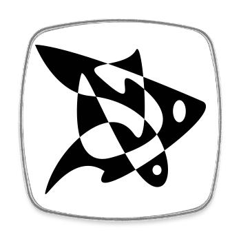 Puzzle-Fisch - Viereckiger Kühlschrankmagnet - Weiß - Vorne