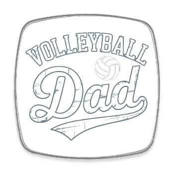 Dad Volleyball T-Shirt Gift Idea - Square fridge magnet - white - Front