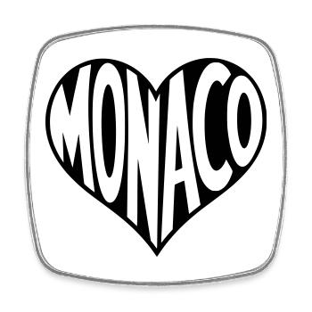 Monaco im Herzen - Viereckiger Kühlschrankmagnet - Weiß - Vorne