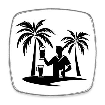 Holiday Palm Trees Beach Silhouette - Square fridge magnet - white - Front