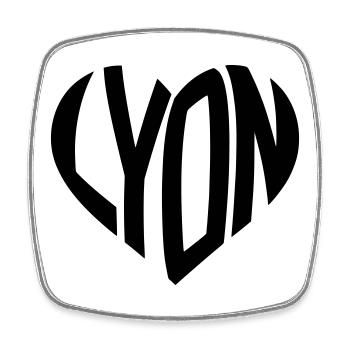 Lyon Heart - Square fridge magnet - white - Front