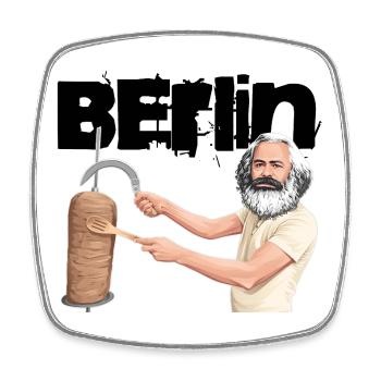 Berlin Döner Marx - Magnet carré - blanc - Devant