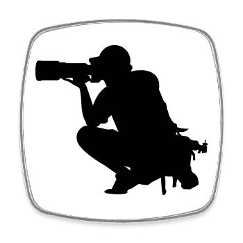 Fotograf Photographer - Viereckiger Kühlschrankmagnet - Weiß - Vorne