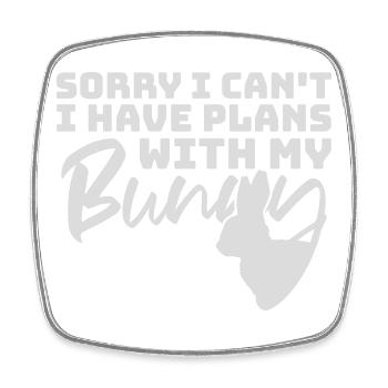 Sorry I Can't I Have Plans With My Bunny Hase Logo - Viereckiger Kühlschrankmagnet - Weiß - Vorne