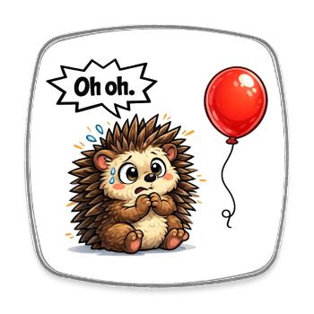 Süßer Igel Geschenk Idee mit Humor - Viereckiger Kühlschrankmagnet - Weiß - Vorne