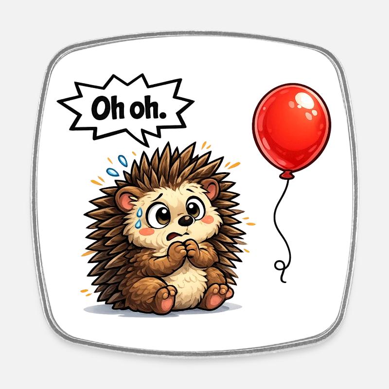 Süßer Igel Geschenk Idee mit Humor - Viereckiger Kühlschrankmagnet - Weiß