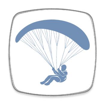 Parapente minimaliste - Magnet carré - blanc - Devant