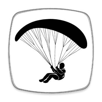Minimalistische Fallschirmspringen Paragliding - Viereckiger Kühlschrankmagnet - Weiß - Vorne