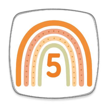 5th Birthday Rainbow - Square fridge magnet - white - Front