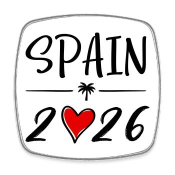 Espagne 2026 - Magnet carré - blanc - Devant