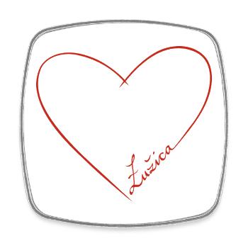ŁUŽICA ♡ - Viereckiger Kühlschrankmagnet - Weiß - Vorne