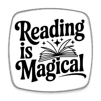 Reading is Magical - Square fridge magnet - white - Front