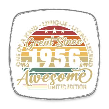 Cadeau de 70e anniversaire 1956 Vintage Retro - Magnet carré - blanc - Devant