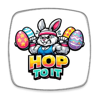 Pumpernickel Easter Gym Fitness - Square fridge magnet - white - Front
