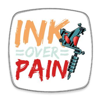 Conception de la machine à tatouer Ink Over Pain - Magnet carré - blanc - Devant