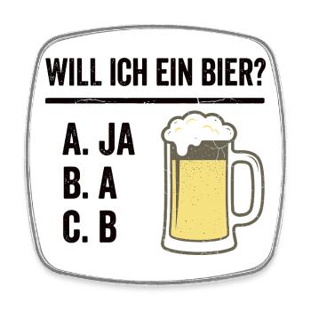 Beer Saying Shirt for Men with Humor - Square fridge magnet - white - Front