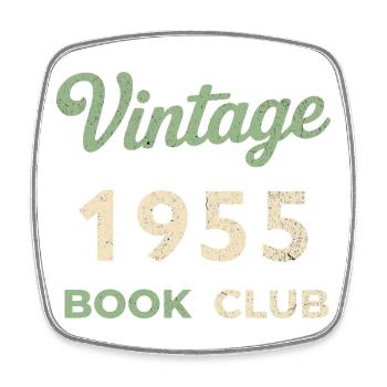 Vintage 1955 Book Club Retro Birth Year Gift - Square fridge magnet - white - Front